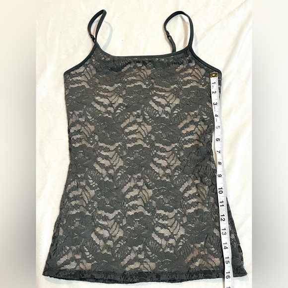 Express Best Loved Bra Cami Elegant Lace Stretch Top in Green/Tan XS - Picture 5 of 11